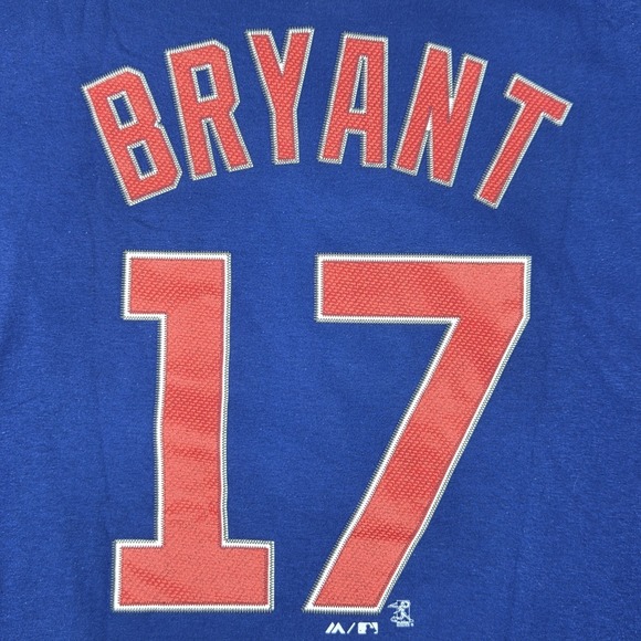 Chicago Cubs Kris Bryant #17 Blue Jersey T-Shirt Men's XL Majestic MLB - Picture 9 of 9